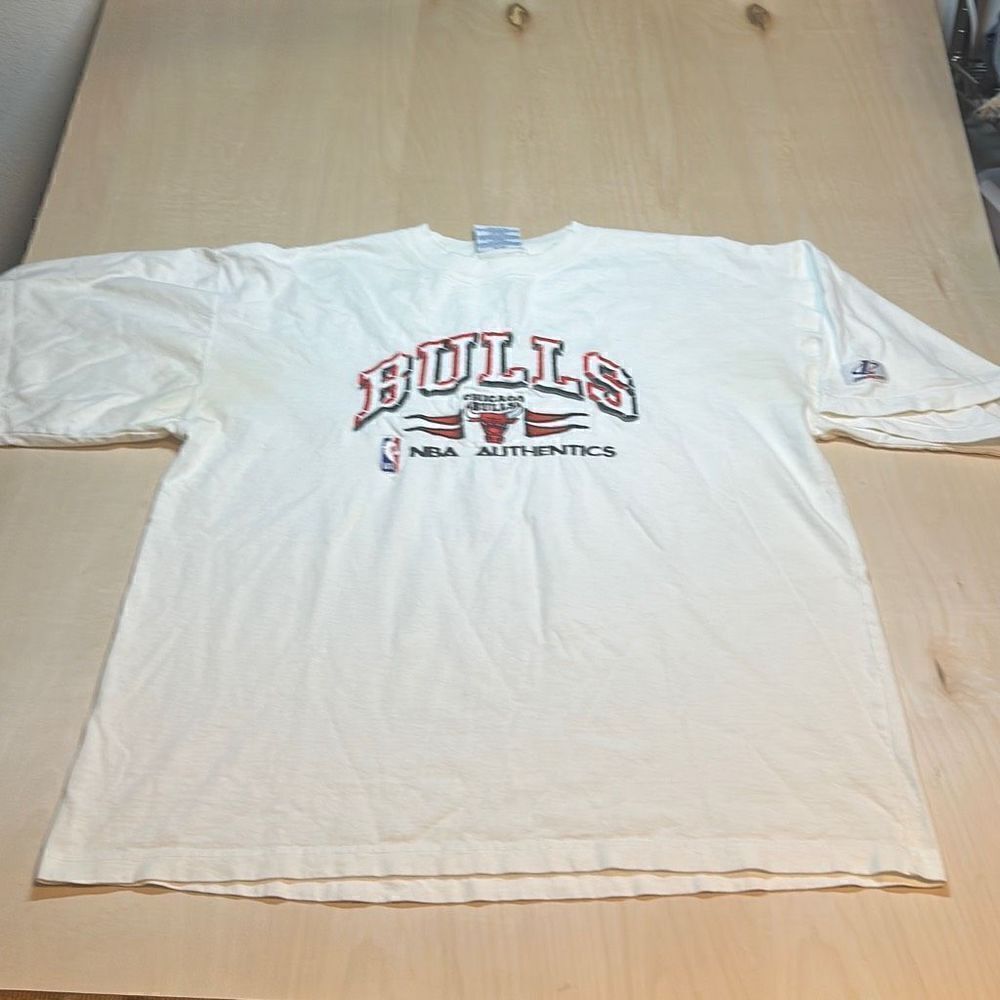 Vintage Chicago Bulls Logo Athletic Diamond Embroidered Logo‎ Short Sleeve  XL